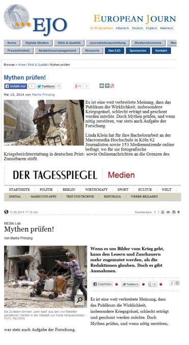 Tagesspiegel und das Europäische Journalismus-Observatorium (EJO) berichten über die Bachelor-Arbeit von Linda Katharina Klein.